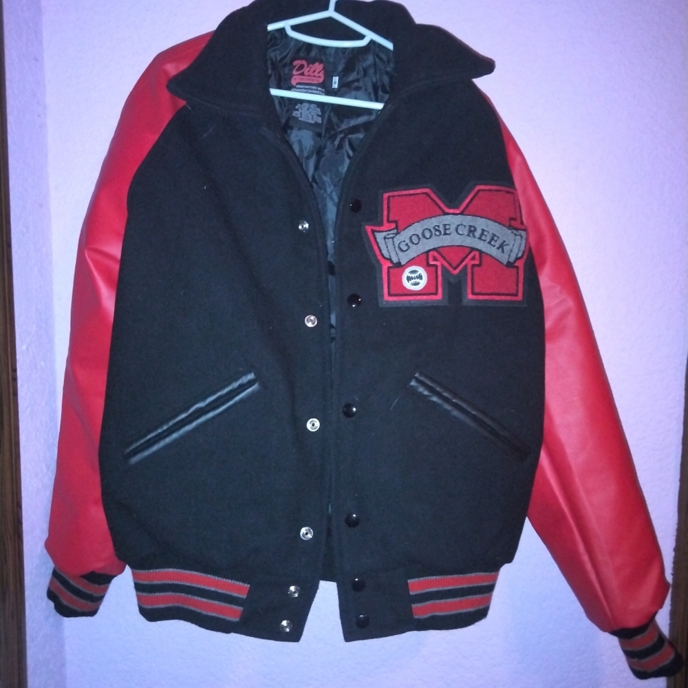 Black and Red Dills Letter Jacket Size S